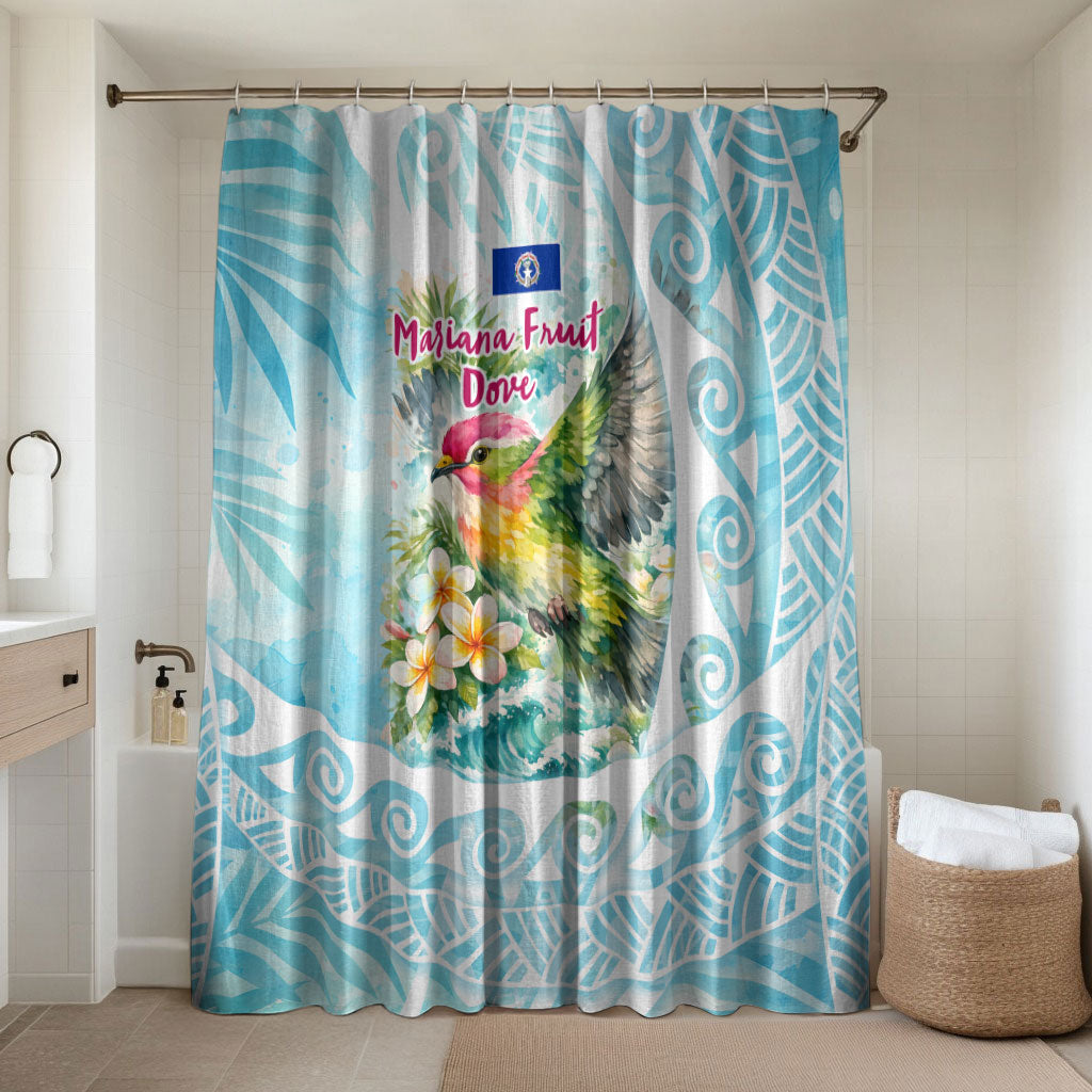 Saipan CMNI Bathroom Set Polynesian Northern Mariana Islands Fruit Dove Watercolor
