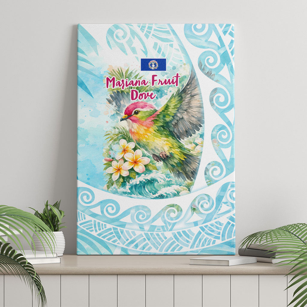 Saipan CMNI Canvas Wall Art Polynesian Northern Mariana Islands Fruit Dove Watercolor