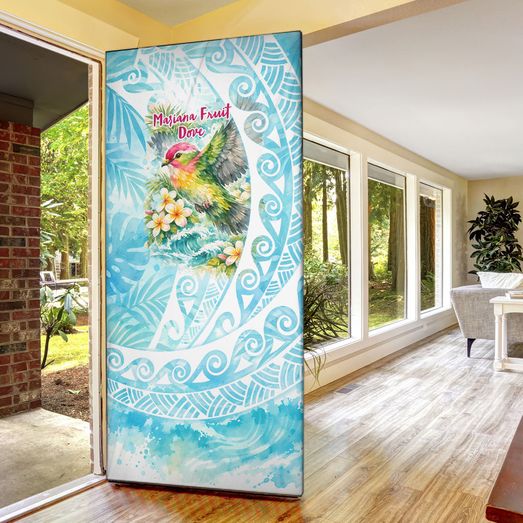 Saipan CMNI Door Cover Polynesian Northern Mariana Islands Fruit Dove Watercolor