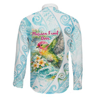 Saipan CMNI Family Matching Short Sleeve Bodycon Dress and Hawaiian Shirt Polynesian Northern Mariana Islands Fruit Dove Watercolor TS04 - Polynesian Pride