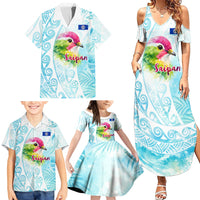 Saipan CMNI Family Matching Summer Maxi Dress and Hawaiian Shirt Polynesian Northern Mariana Islands Fruit Dove Watercolor TS04 - Polynesian Pride