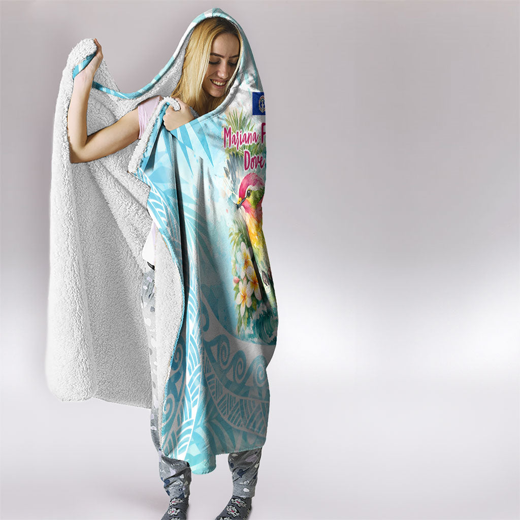 Saipan CMNI Hooded Blanket Polynesian Northern Mariana Islands Fruit Dove Watercolor