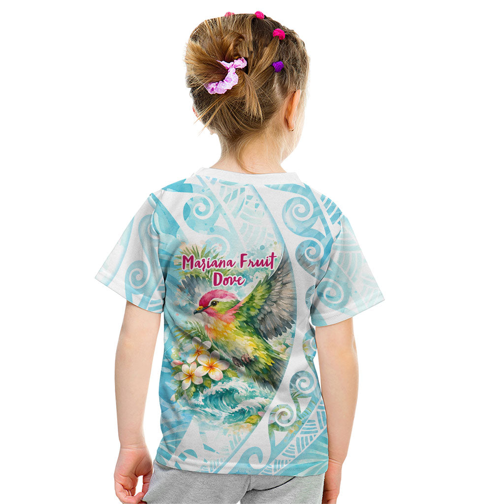 Saipan CMNI Kid T Shirt Polynesian Northern Mariana Islands Fruit Dove Watercolor