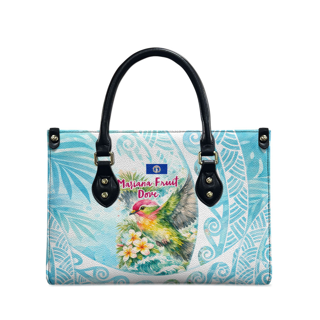 Saipan CMNI Leather Bag Polynesian Northern Mariana Islands Fruit Dove Watercolor