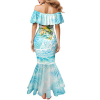 Saipan CMNI Mermaid Dress Polynesian Northern Mariana Islands Fruit Dove Watercolor