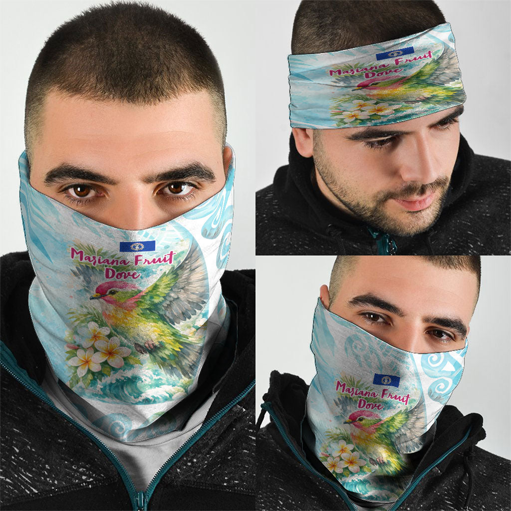 Saipan CMNI Neck Gaiter Polynesian Northern Mariana Islands Fruit Dove Watercolor