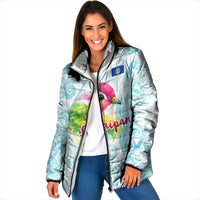 Saipan CMNI Padded Jacket Polynesian Northern Mariana Islands Fruit Dove Watercolor