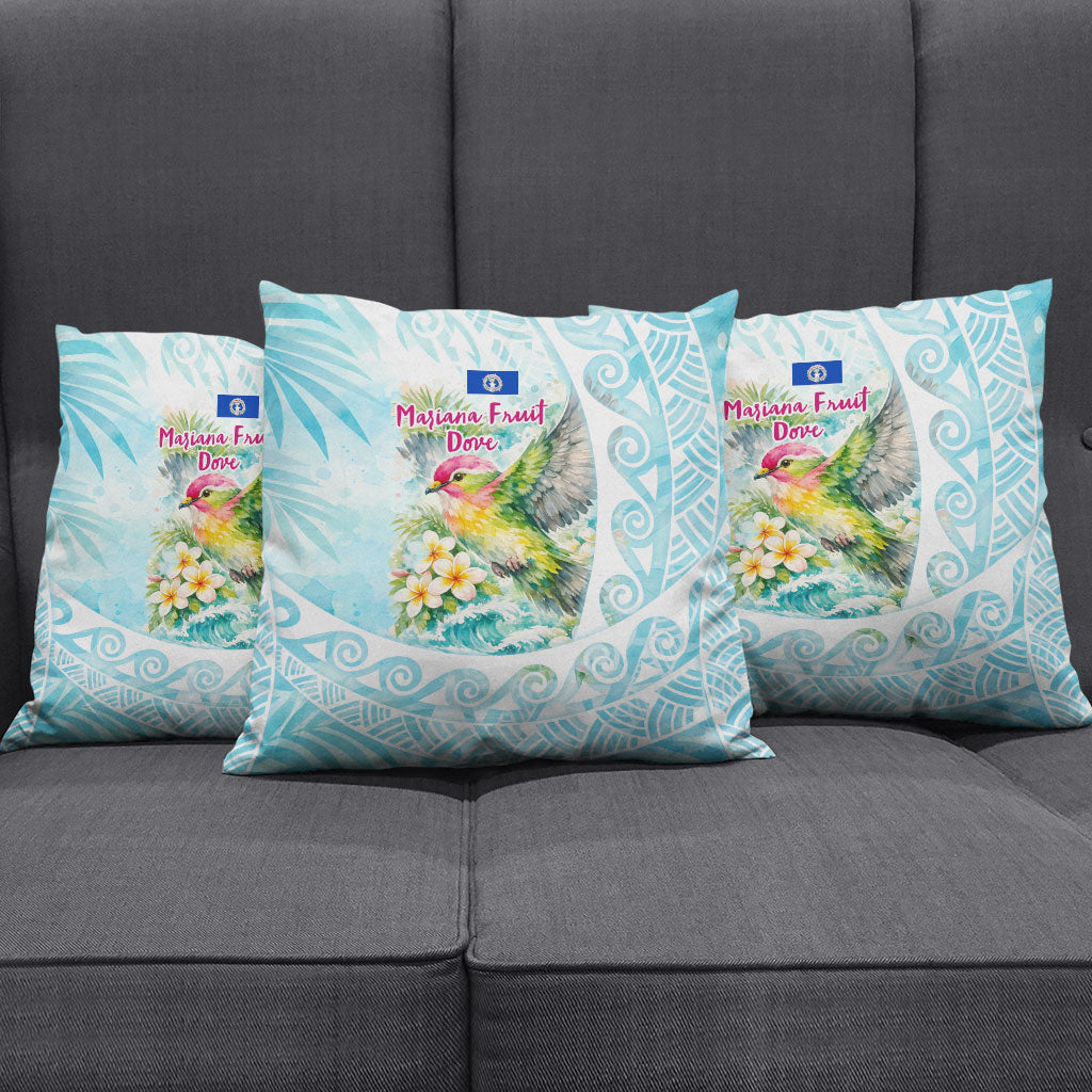 Saipan CMNI Pillow Cover Polynesian Northern Mariana Islands Fruit Dove Watercolor