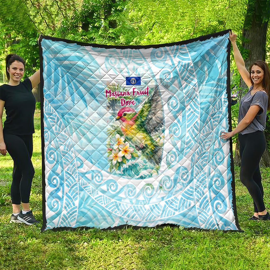 Saipan CMNI Quilt Polynesian Northern Mariana Islands Fruit Dove Watercolor