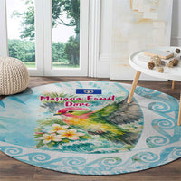 Saipan CMNI Round Carpet Polynesian Northern Mariana Islands Fruit Dove Watercolor