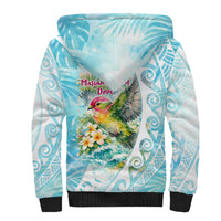 Saipan CMNI Sherpa Hoodie Polynesian Northern Mariana Islands Fruit Dove Watercolor