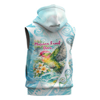 Saipan CMNI Sleeveless Hoodie Polynesian Northern Mariana Islands Fruit Dove Watercolor