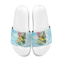 Saipan CMNI Slide Sandals Polynesian Northern Mariana Islands Fruit Dove Watercolor