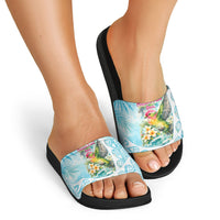 Saipan CMNI Slide Sandals Polynesian Northern Mariana Islands Fruit Dove Watercolor