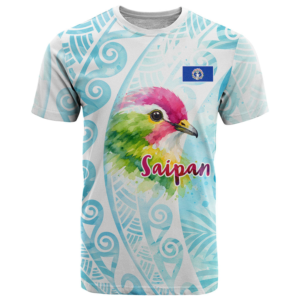 Saipan CMNI T Shirt Polynesian Northern Mariana Islands Fruit Dove Watercolor