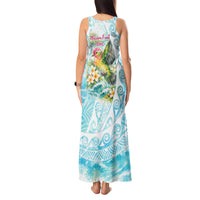 Saipan CMNI Tank Maxi Dress Polynesian Northern Mariana Islands Fruit Dove Watercolor