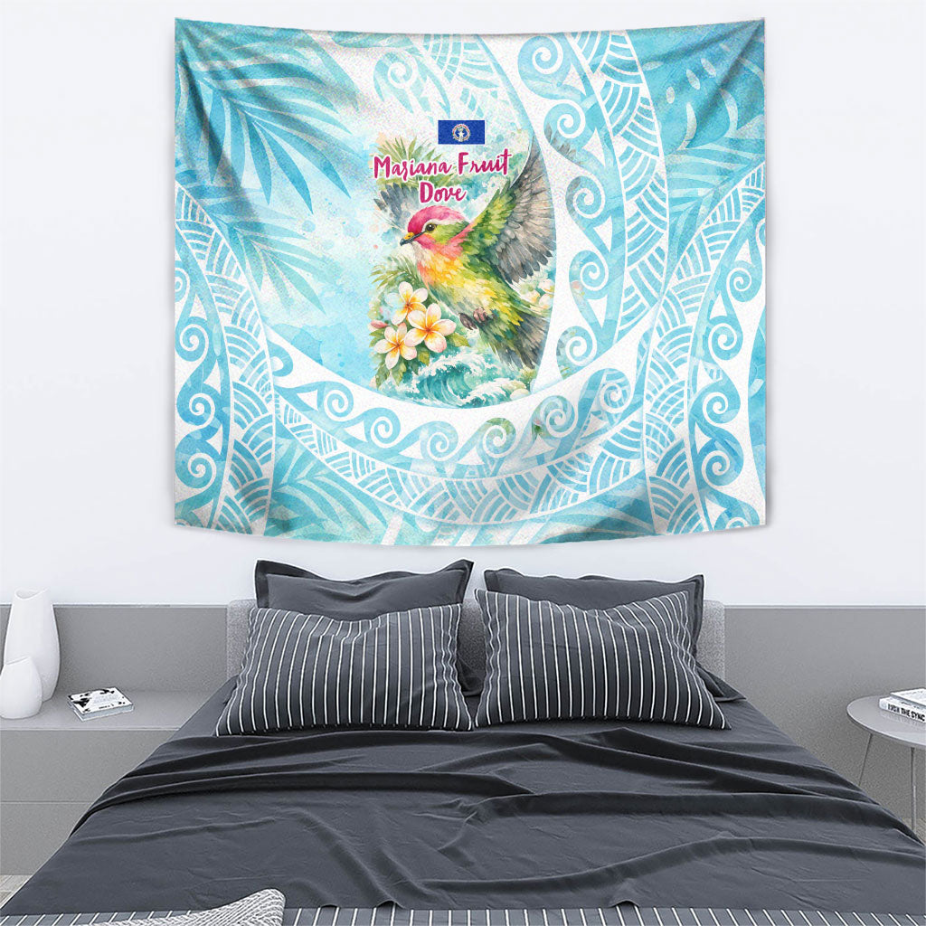 Saipan CMNI Tapestry Polynesian Northern Mariana Islands Fruit Dove Watercolor