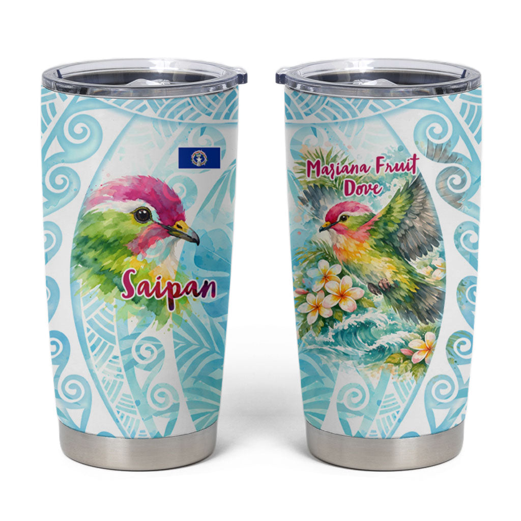 Saipan CMNI Tumbler Cup Polynesian Northern Mariana Islands Fruit Dove Watercolor