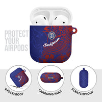 Saipan Northern Mariana Islands AirPods Case Polynesian Tribal Tattoo Art With Hibiscus Flowers And Seal TS04 - Polynesian Pride