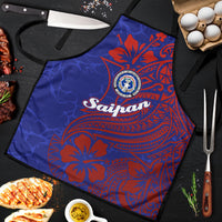 Saipan Northern Mariana Islands Apron Polynesian Tribal Tattoo Art With Hibiscus Flowers And Seal