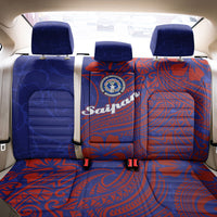 Saipan Northern Mariana Islands Back Car Seat Cover Polynesian Tribal Tattoo Art With Hibiscus Flowers And Seal