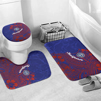 Saipan Northern Mariana Islands Bathroom Set Polynesian Tribal Tattoo Art With Hibiscus Flowers And Seal