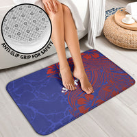 Saipan Northern Mariana Islands Bathroom Set Polynesian Tribal Tattoo Art With Hibiscus Flowers And Seal