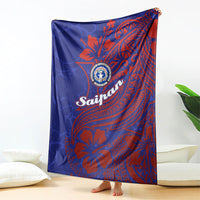 Saipan Northern Mariana Islands Blanket Polynesian Tribal Tattoo Art With Hibiscus Flowers And Seal TS04 - Polynesian Pride