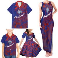 Saipan Northern Mariana Islands Family Matching Tank Maxi Dress and Hawaiian Shirt Polynesian Tribal Tattoo Art With Hibiscus Flowers And Seal TS04 - Polynesian Pride