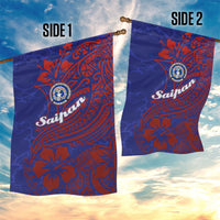Saipan Northern Mariana Islands Garden Flag Polynesian Tribal Tattoo Art With Hibiscus Flowers And Seal TS04 - Polynesian Pride