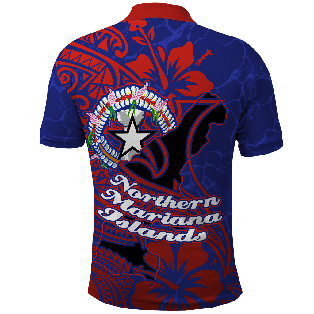Saipan Northern Mariana Islands Polo Shirt Polynesian Tribal Tattoo Art With Hibiscus Flowers And Seal