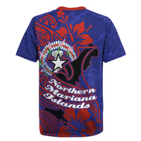 Saipan Northern Mariana Islands Rugby Jersey Polynesian Tribal Tattoo Art With Hibiscus Flowers And Seal TS04 - Polynesian Pride