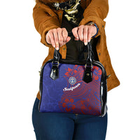 Saipan Northern Mariana Islands Shoulder Handbag Polynesian Tribal Tattoo Art With Hibiscus Flowers And Seal