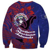 Saipan Northern Mariana Islands Sweatshirt Polynesian Tribal Tattoo Art With Hibiscus Flowers And Seal