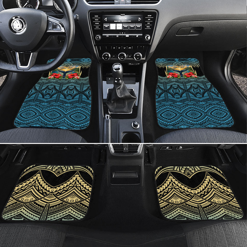 Personalized Masefau American Samoa Whale Car Mats Polynesian Tribal Pattern Tropical Hibiscus