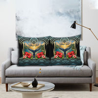 Personalized Masefau American Samoa Whale Pillow Cover Polynesian Tribal Pattern Tropical Hibiscus