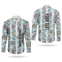 Personalized Masefau American Samoa Couples Matching Off The Shoulder Long Sleeve Dress and Long Sleeve Button Shirt Vintage Whale Hibiscus Ocean Waves