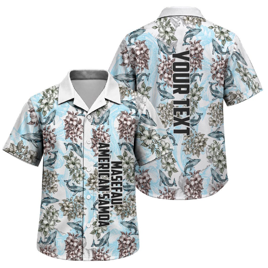 Personalized Masefau American Samoa Family Matching Puletasi and Hawaiian Shirt Vintage Whale Hibiscus Ocean Waves