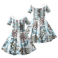 Personalized Masefau American Samoa Family Matching Short Sleeve Bodycon Dress and Hawaiian Shirt Vintage Whale Hibiscus Ocean Waves