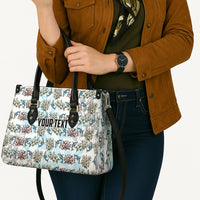 Personalized Masefau American Samoa Leather Bag Vintage Whale Hibiscus Ocean Waves