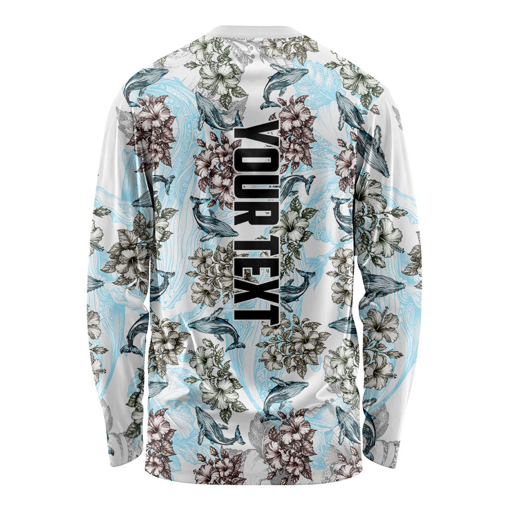 Personalized Masefau American Samoa Long Sleeve Shirt Vintage Whale Hibiscus Ocean Waves