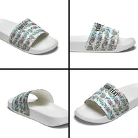 Personalized Masefau American Samoa Slide Sandals Vintage Whale Hibiscus Ocean Waves