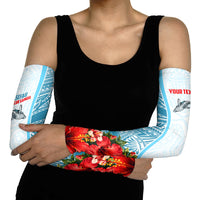 Personalized American Samoa Masefau Arm Sleeves Hibiscus Tropical Floral Whale Polynesian Tribal Pattern