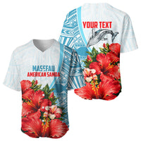 Personalized American Samoa Masefau Baseball Jersey Hibiscus Tropical Floral Whale Polynesian Tribal Pattern