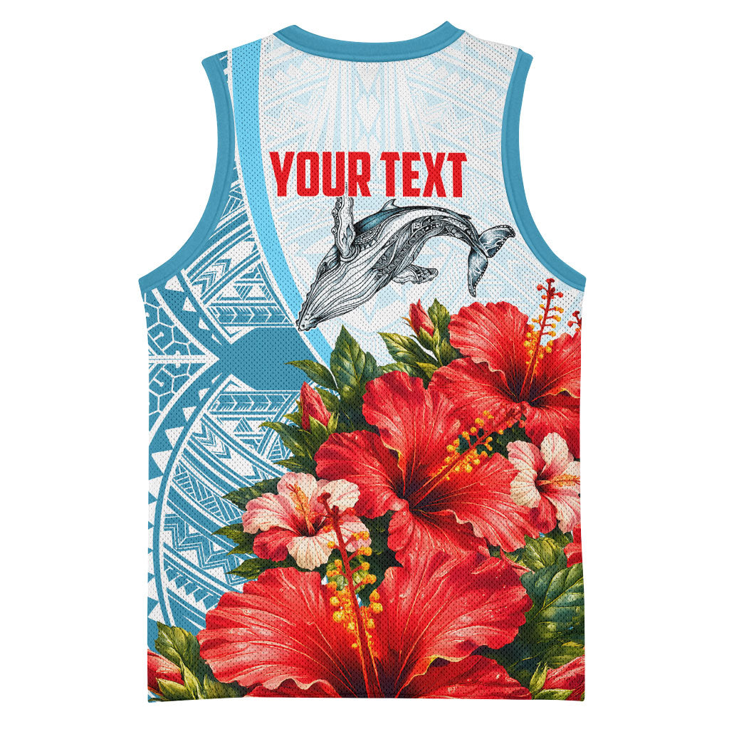 Personalized American Samoa Masefau Basketball Jersey Hibiscus Tropical Floral Whale Polynesian Tribal Pattern