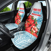 Personalized American Samoa Masefau Car Seat Cover Hibiscus Tropical Floral Whale Polynesian Tribal Pattern