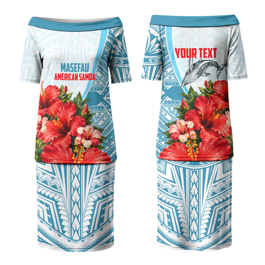 Personalized American Samoa Masefau Couples Matching Puletasi and Hawaiian Shirt Hibiscus Tropical Floral Whale Polynesian Tribal Pattern