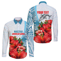 Personalized American Samoa Masefau Family Matching Tank Maxi Dress and Hawaiian Shirt Hibiscus Tropical Floral Whale Polynesian Tribal Pattern