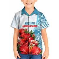 Personalized American Samoa Masefau Kid Hawaiian Shirt Hibiscus Tropical Floral Whale Polynesian Tribal Pattern