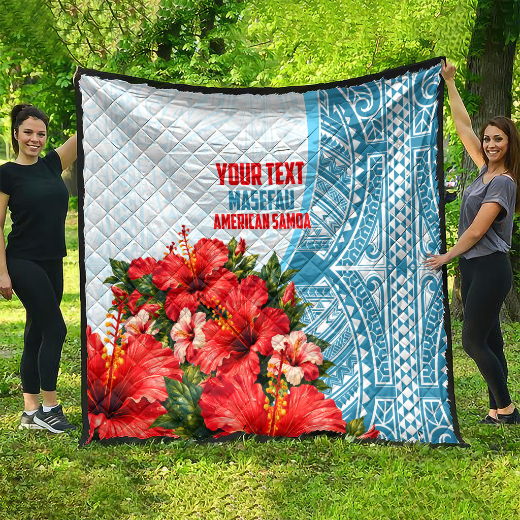 Personalized American Samoa Masefau Quilt Hibiscus Tropical Floral Whale Polynesian Tribal Pattern